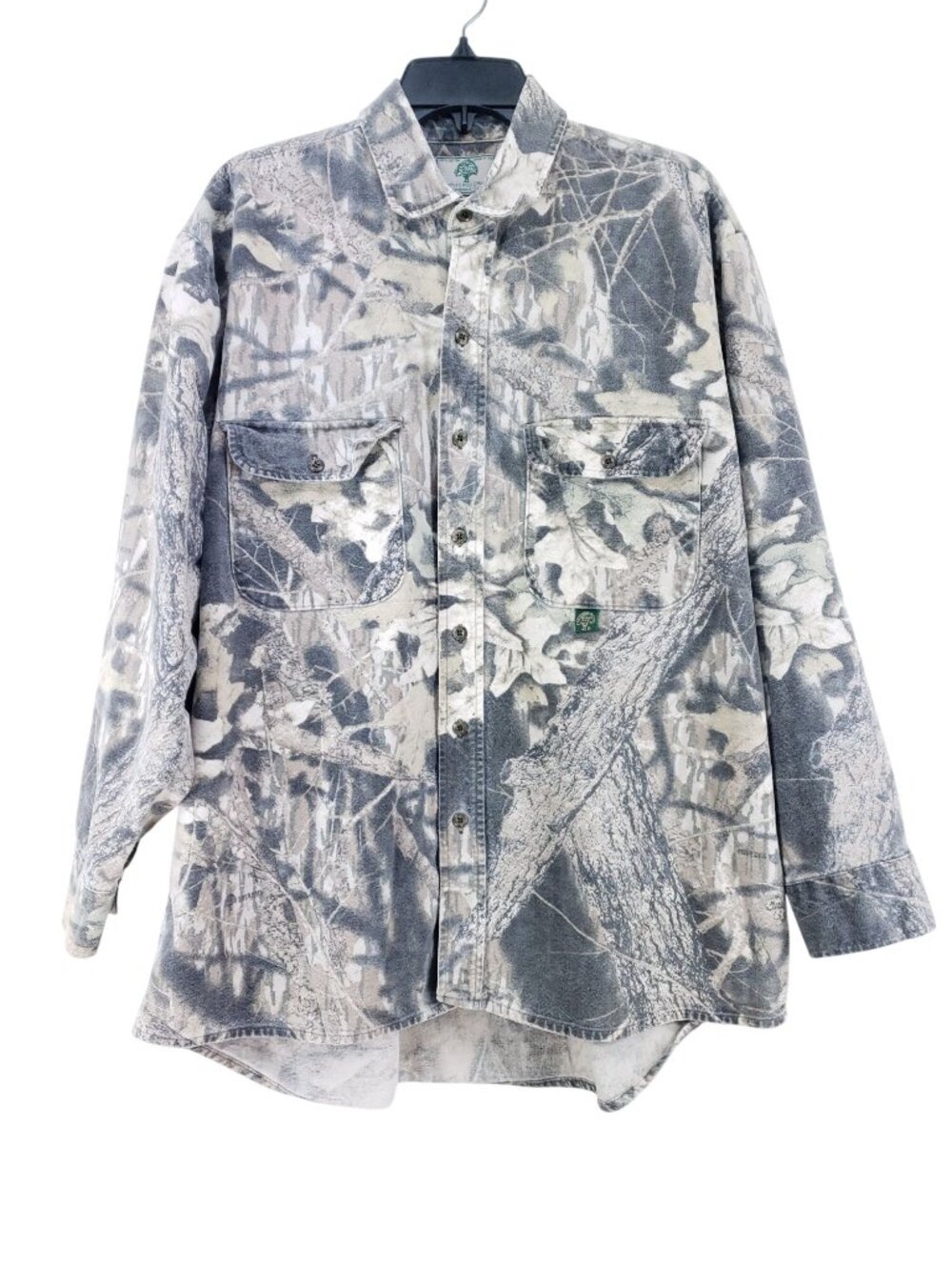 Vintage Mossy Oak Camouflage Button-Up Shirt Mens 3XL Long Sleeve Outdoor Huntin